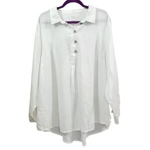 Sigrid Olsen Linen Blouse Size 2X